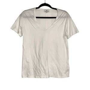 Adriano Goldschmied V-Neck Short Sleeve White Tee XS